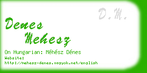 denes mehesz business card